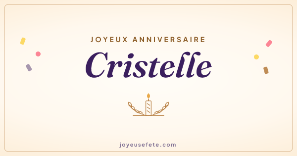 Image « Joyeux anniversaire Cristelle » au format large