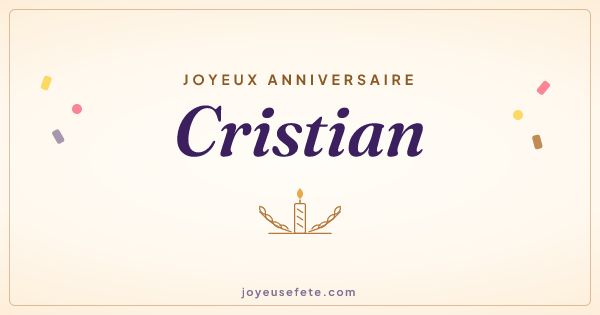 Image « Joyeux anniversaire Cristian » au format large
