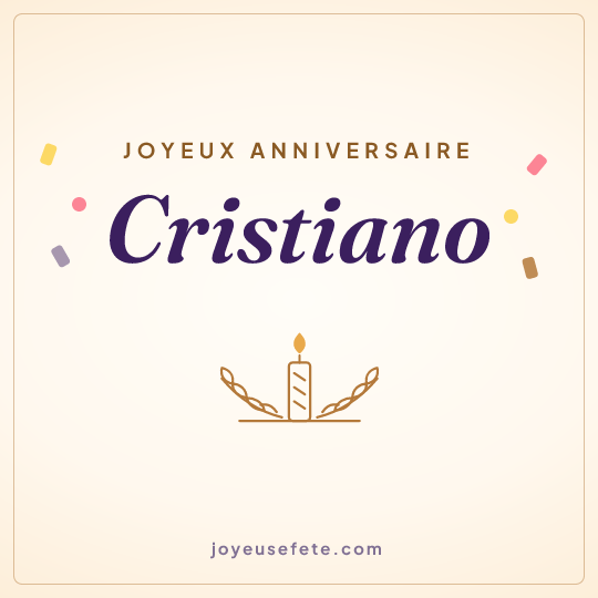 Image carrée « Joyeux anniversaire Cristiano » pour WhatsApp