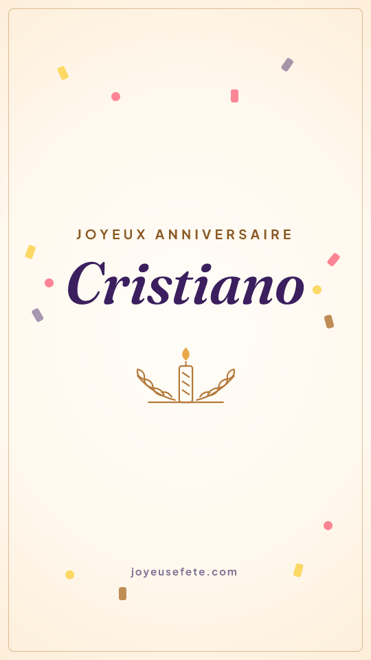 Image « Joyeux anniversaire Cristiano » au format story