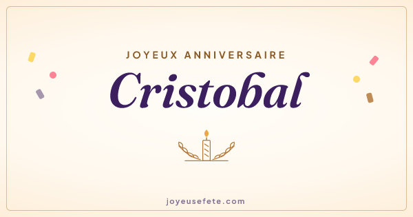 Image « Joyeux anniversaire Cristobal » au format large