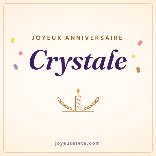 Image carrée « Joyeux anniversaire Crystale » pour WhatsApp