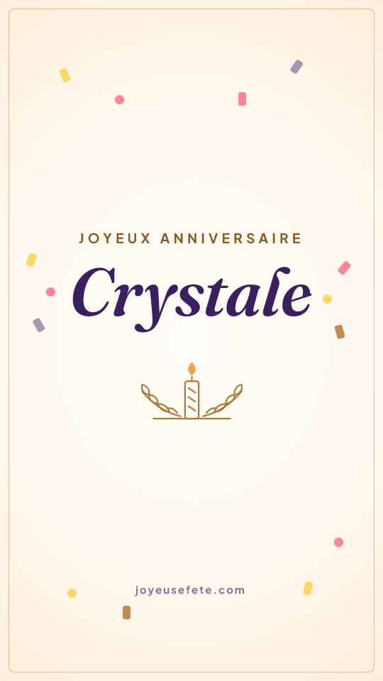 Image « Joyeux anniversaire Crystale » au format story