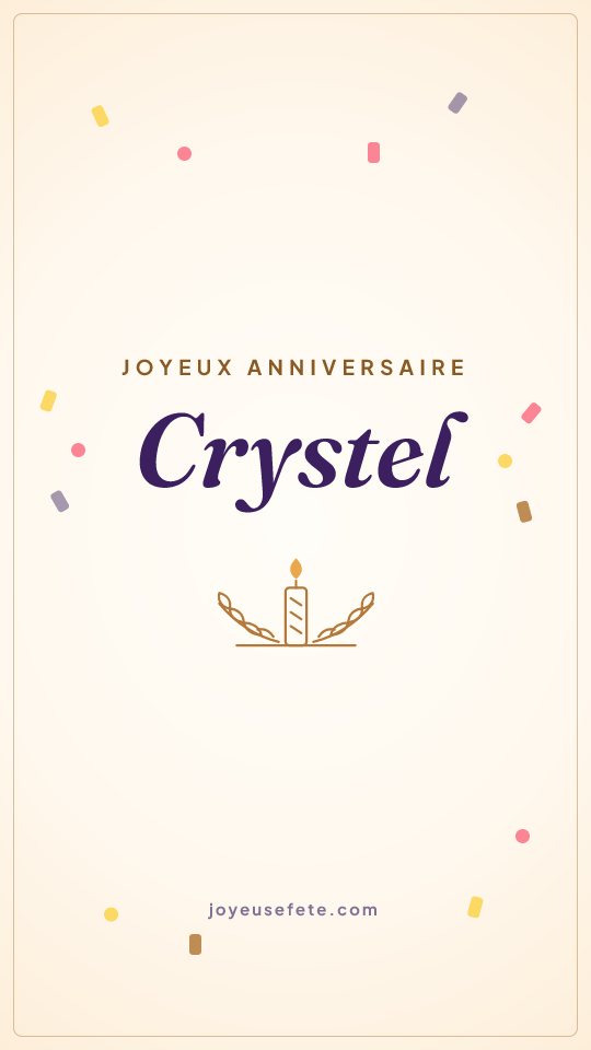 Image « Joyeux anniversaire Crystel » au format story