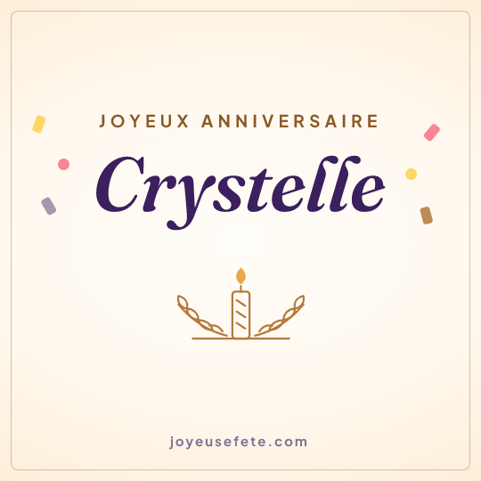 Image carrée « Joyeux anniversaire Crystelle » pour WhatsApp