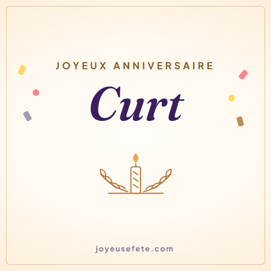 Image carrée « Joyeux anniversaire Curt » pour WhatsApp
