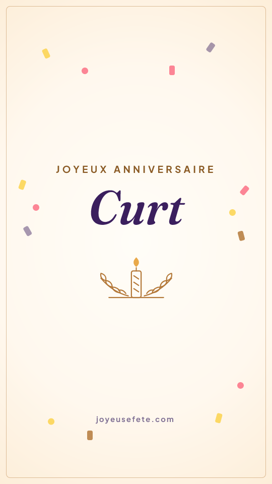 Image « Joyeux anniversaire Curt » au format story