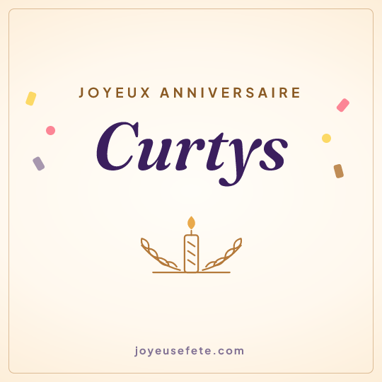 Image carrée « Joyeux anniversaire Curtys » pour WhatsApp