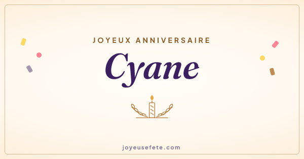 Image « Joyeux anniversaire Cyane » au format large