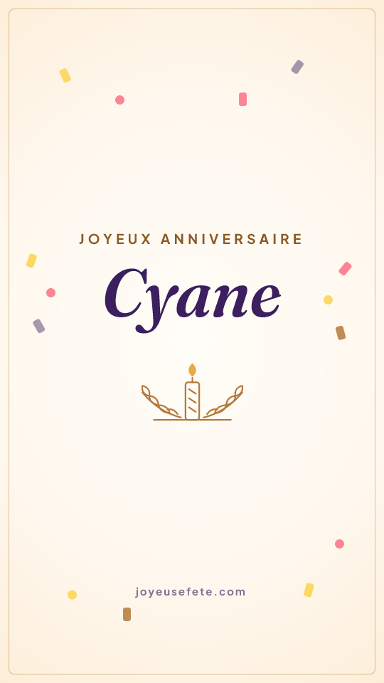 Image « Joyeux anniversaire Cyane » au format story
