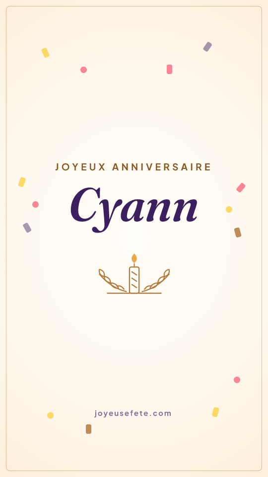 Image « Joyeux anniversaire Cyann » au format story