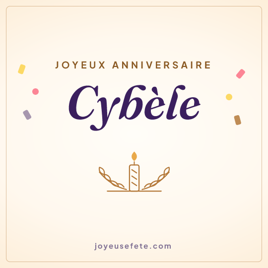Image carrée « Joyeux anniversaire Cybèle » pour WhatsApp