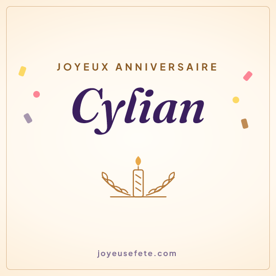 Image carrée « Joyeux anniversaire Cylian » pour WhatsApp