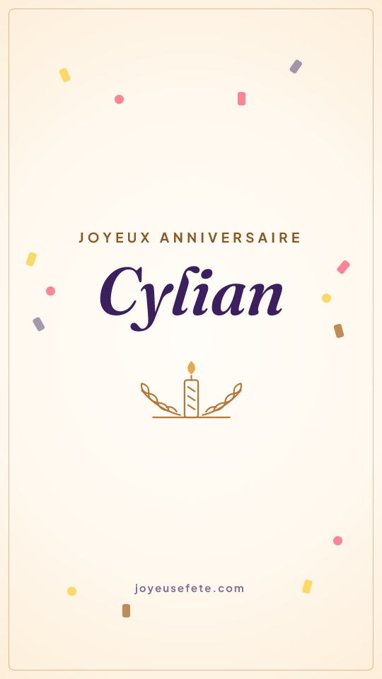 Image « Joyeux anniversaire Cylian » au format story