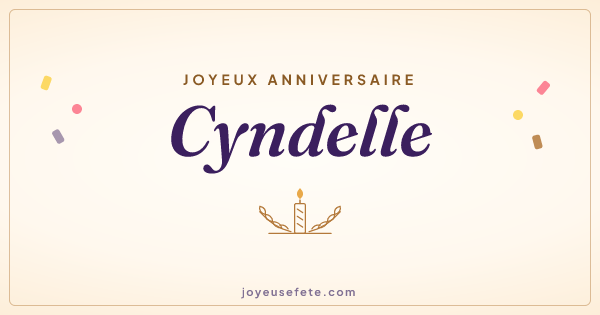 Image « Joyeux anniversaire Cyndelle » au format large