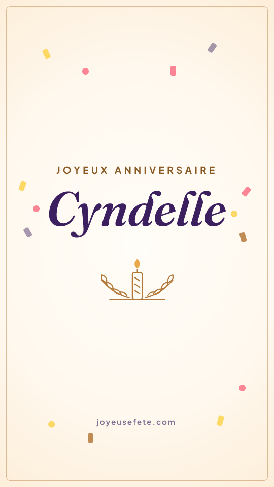 Image « Joyeux anniversaire Cyndelle » au format story