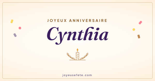 Image « Joyeux anniversaire Cynthia » au format large