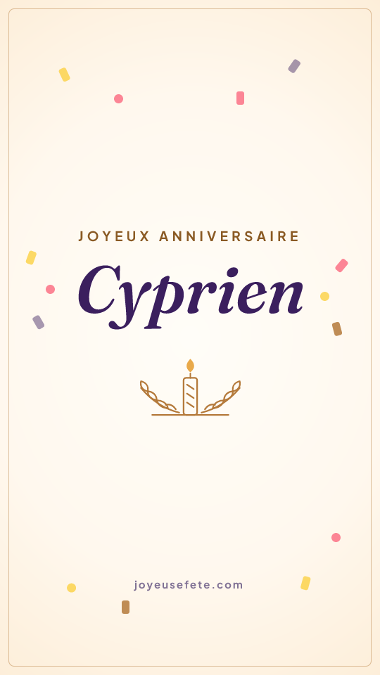 Image « Joyeux anniversaire Cyprien » au format story