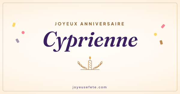 Image « Joyeux anniversaire Cyprienne » au format large