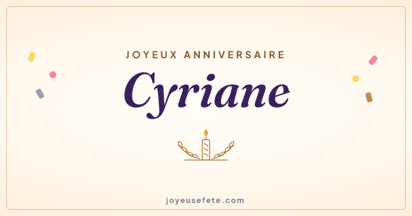 Image « Joyeux anniversaire Cyriane » au format large