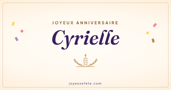 Image « Joyeux anniversaire Cyrielle » au format large