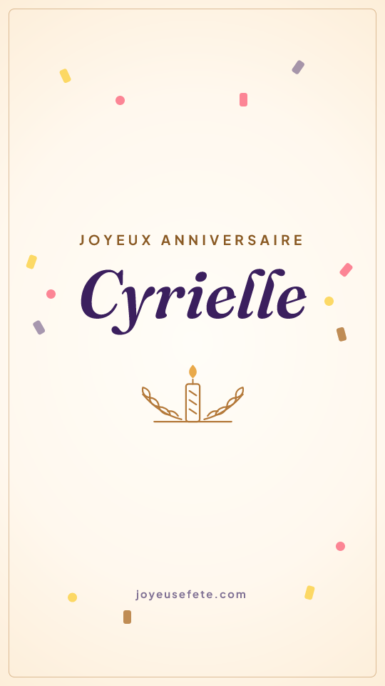 Image « Joyeux anniversaire Cyrielle » au format story