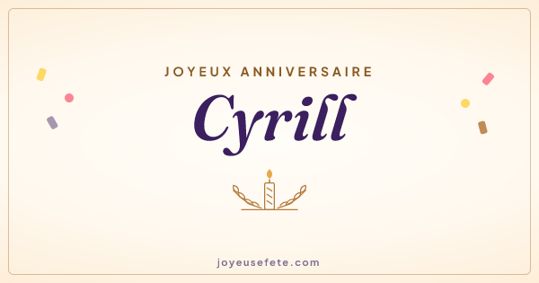 Image « Joyeux anniversaire Cyrill » au format large