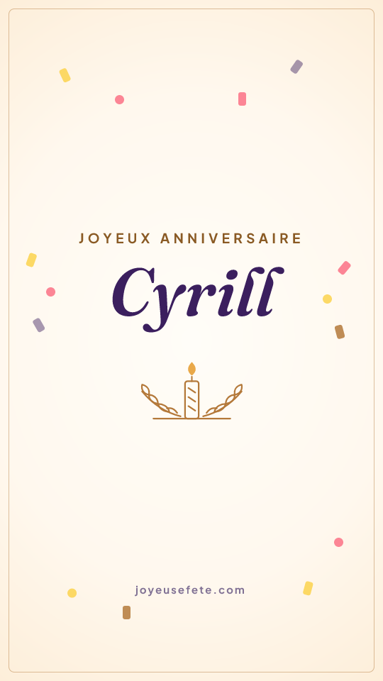 Image « Joyeux anniversaire Cyrill » au format story