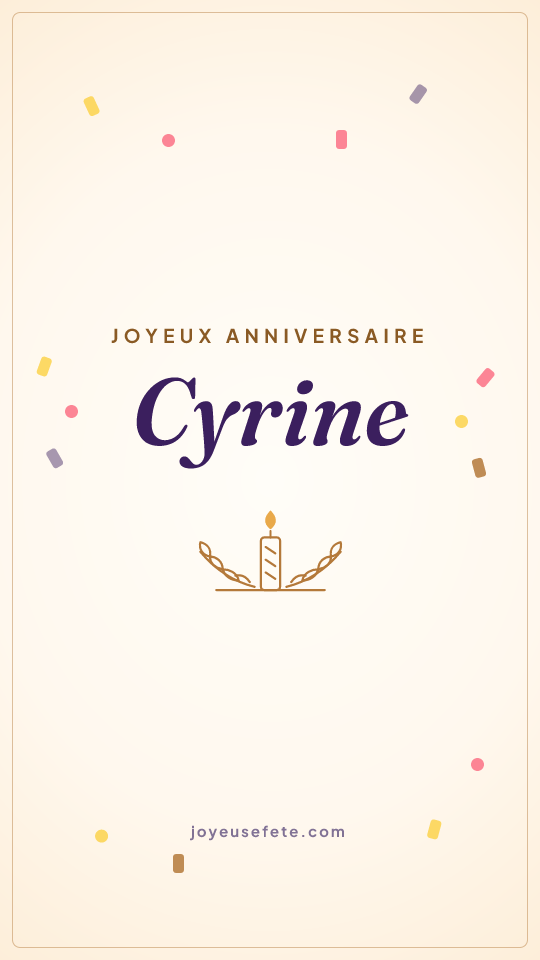 Image « Joyeux anniversaire Cyrine » au format story