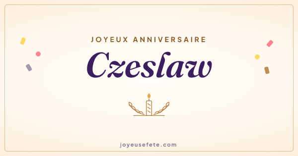 Image « Joyeux anniversaire Czeslaw » au format large