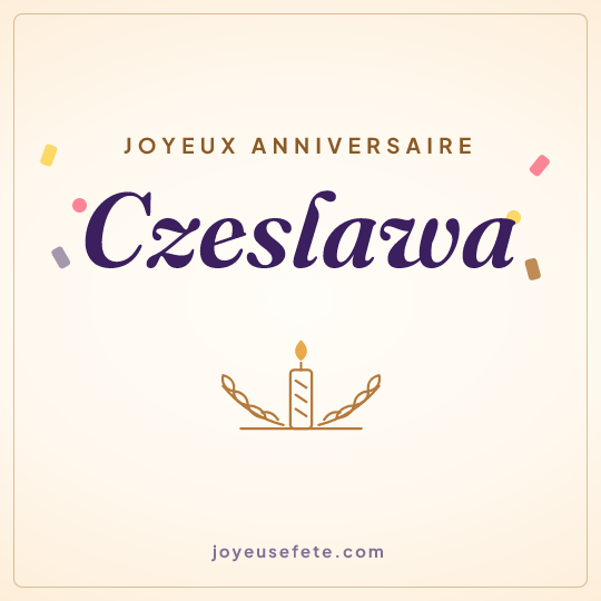 Image carrée « Joyeux anniversaire Czeslawa » pour WhatsApp