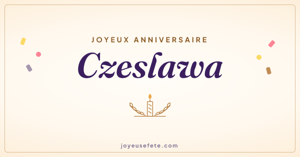 Image « Joyeux anniversaire Czeslawa » au format large