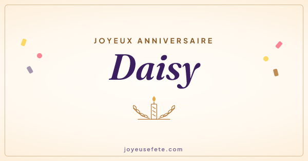 Image « Joyeux anniversaire Daisy » au format large