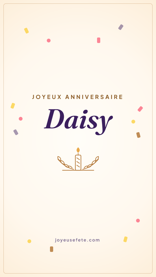 Image « Joyeux anniversaire Daisy » au format story