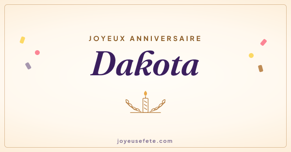 Image « Joyeux anniversaire Dakota » au format large
