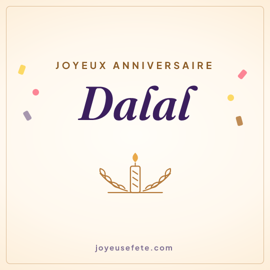 Image carrée « Joyeux anniversaire Dalal » pour WhatsApp