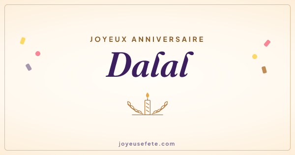 Image « Joyeux anniversaire Dalal » au format large