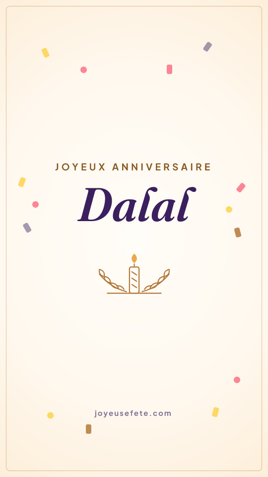 Image « Joyeux anniversaire Dalal » au format story