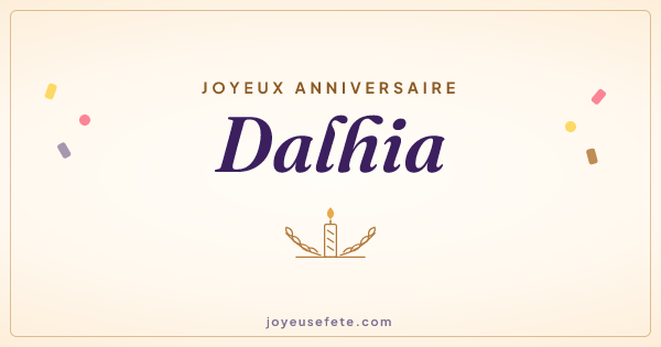 Image « Joyeux anniversaire Dalhia » au format large