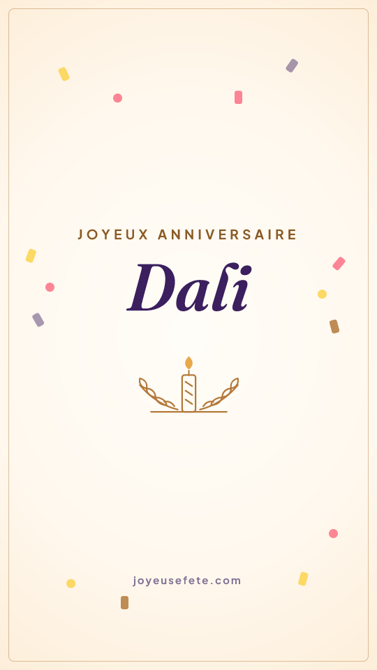 Image « Joyeux anniversaire Dali » au format story