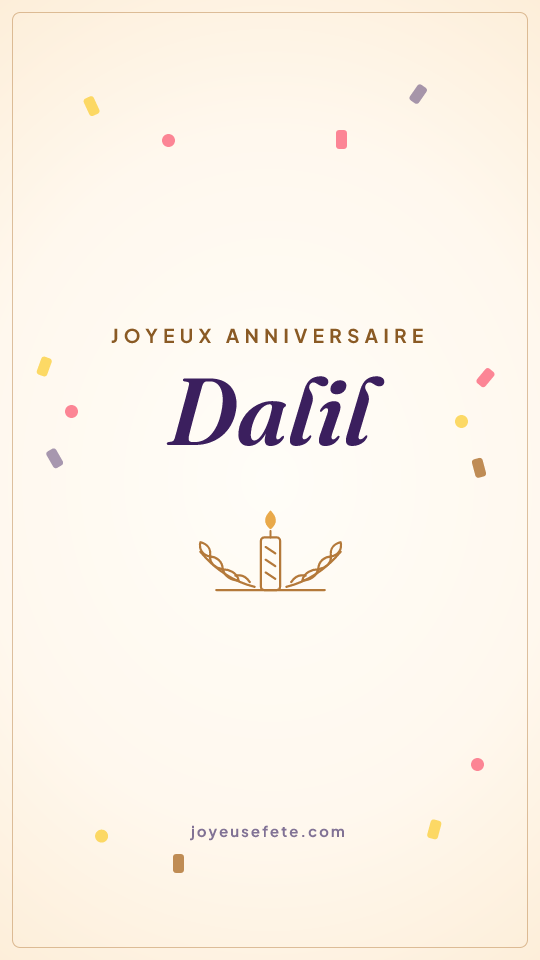 Image « Joyeux anniversaire Dalil » au format story
