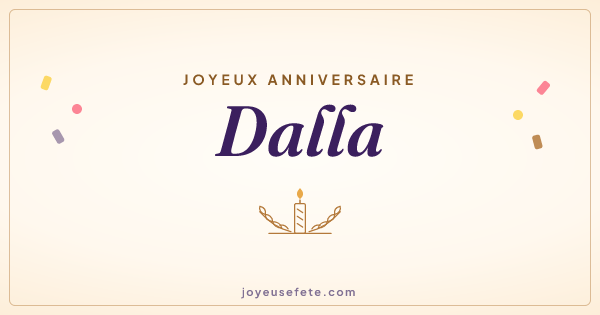 Image « Joyeux anniversaire Dalla » au format large