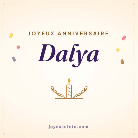 Image carrée « Joyeux anniversaire Dalya » pour WhatsApp