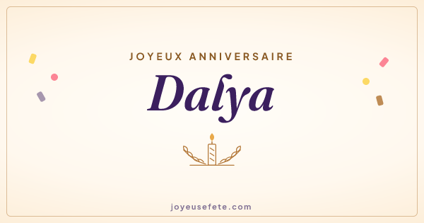 Image « Joyeux anniversaire Dalya » au format large