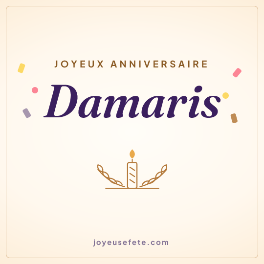 Image carrée « Joyeux anniversaire Damaris » pour WhatsApp