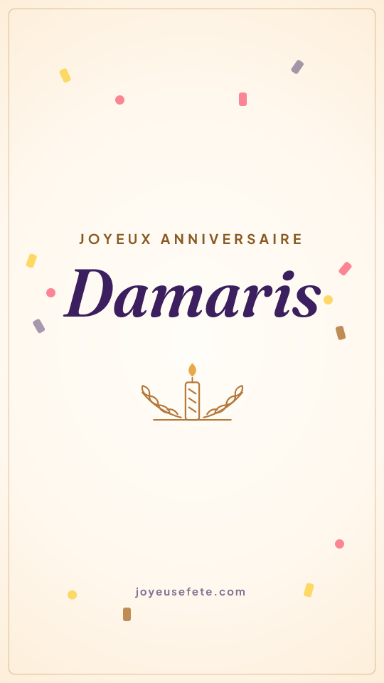 Image « Joyeux anniversaire Damaris » au format story