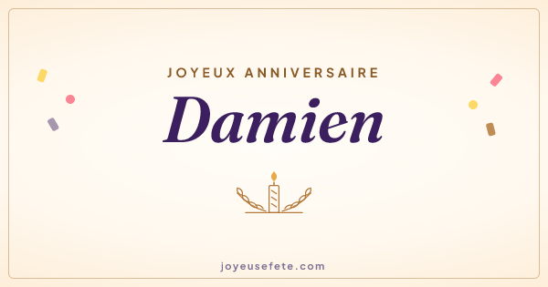 Image « Joyeux anniversaire Damien » au format large
