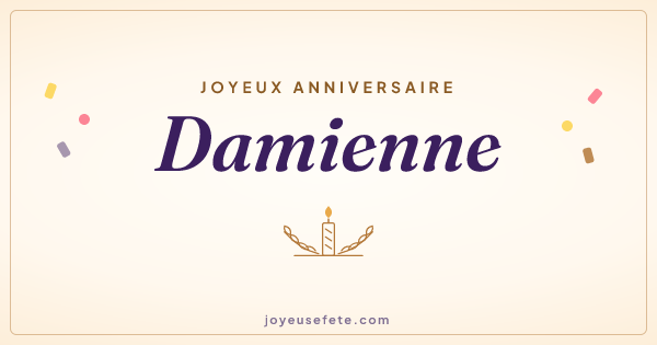 Image « Joyeux anniversaire Damienne » au format large