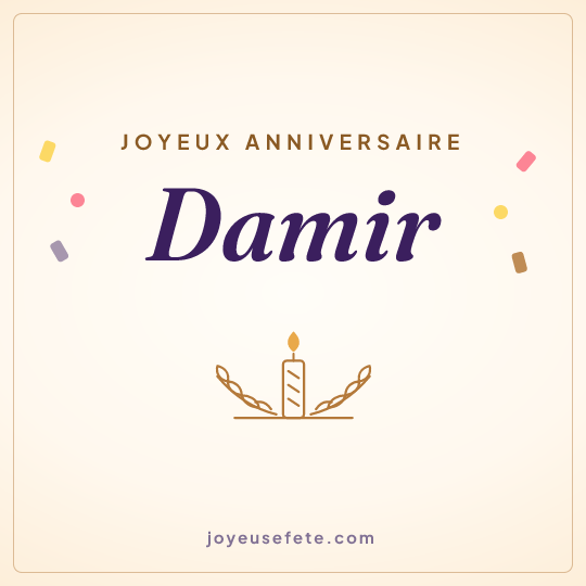 Image carrée « Joyeux anniversaire Damir » pour WhatsApp