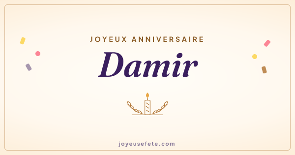 Image « Joyeux anniversaire Damir » au format large